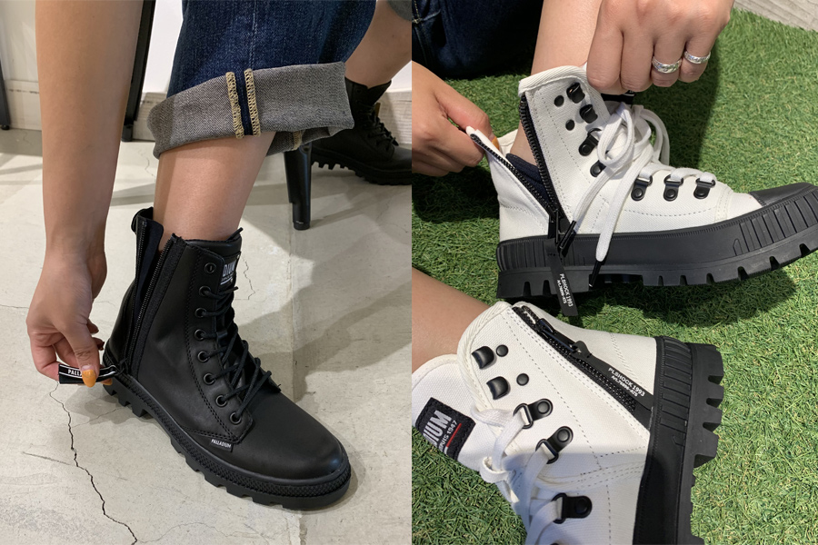 【新品未使用】パラディウム防水スニーカーブーツ　サイドジッパー24.5cm