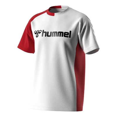 hummel(ヒュンメル)-S  ハンドボールプラクティスシャツ　ホワイト×レッド