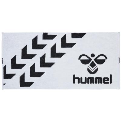 hummel-SPORTS<br>バスタオル ホワイト×ブラック